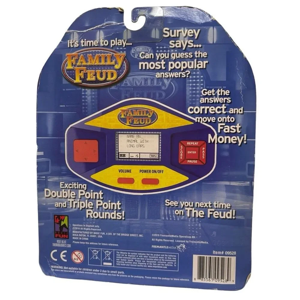 2016 Basic Fun Family Feud Handheld Electronic Game Tested Works Item 09528⁠